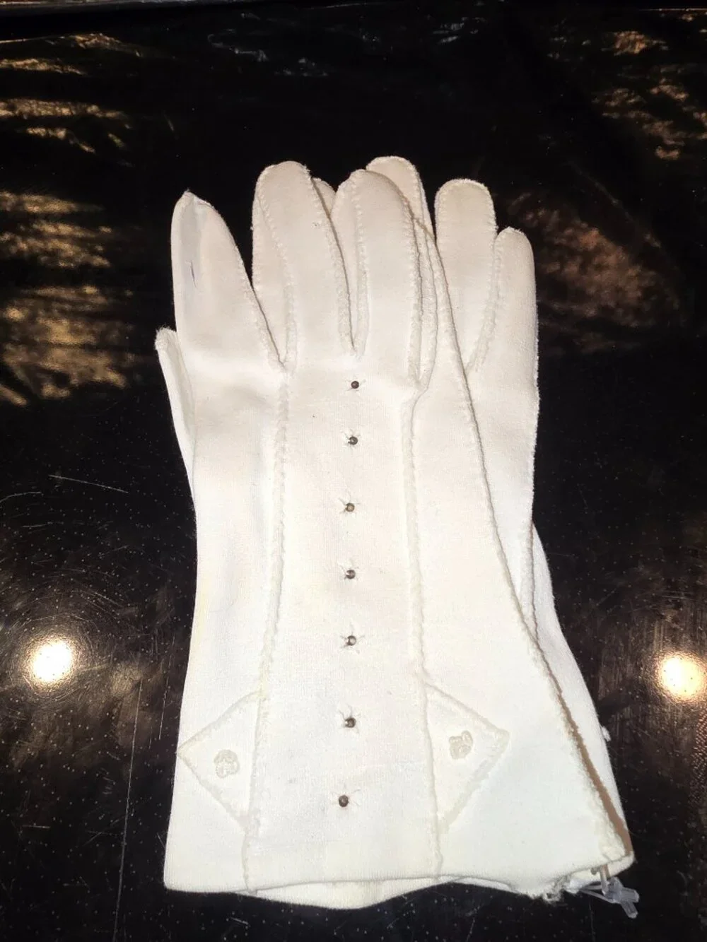 Gloves Women's Lot of 3 Ivory Small Large Embellished Floral Beaded Vintage MCM